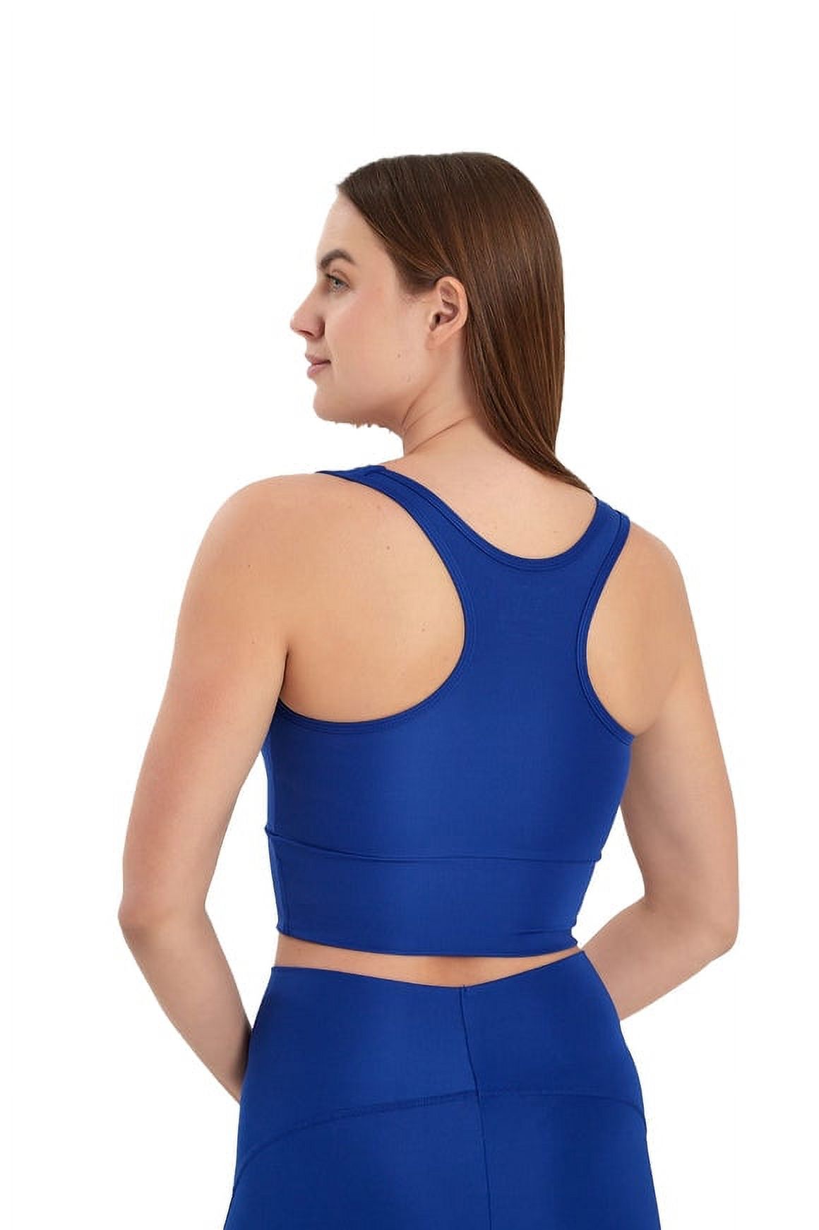 Juniors' Sports Top Bra, Soft, Tag Less Super Comfortable Activewear Color: Blue Size: L-XL